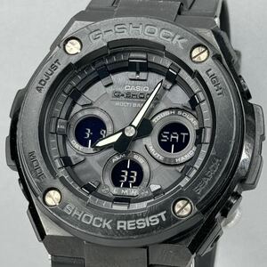 良品 G-SHOCK GST-W300G-1A1JF Gスチール G-STEEL タフソーラー 電波受信 電波ソーラー マルチバンド6 アナデジ ブラック 反転液晶 ラバー