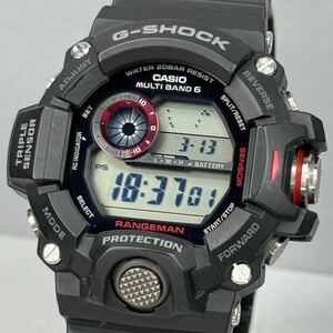 美品G-SHOCK GW-9400 レンジマン タフソーラー 電波受信 電波ソーラー マルチバンド6 方位/気圧/温度計 トリプルセンサー ブラック 海外版