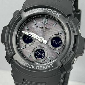 極美品 G-SHOCK AWG-M100B-1A ファイヤーパッケージ タフソーラー 電波受信 電波ソーラー マルチバンド6 ブラック 反転液晶 アナデジ