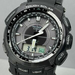 極美品 PROTREK PRW-5100-1JFタフソーラー 電波受信 電波ソーラー マルチバンド6 アナデジ コンパス.気圧.温度トリプルセンサー ブラック