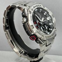 極美品G-SHOCK GST-B100D-1AJF GスチールG-STEEL タフソーラー Bluetooth搭載モバイルリンク メタルバンド/メタルベゼル ブラック シルバー_画像6