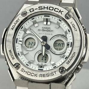 極美品 G-SHOCK GST-W310-7AJF G-STEEL/Gスチール タフソーラー電波受信 電波ソーラー マルチバンド6 アナデジ メタルベゼル ホワイト の画像1