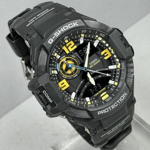 極美品 G-SHOCK GA-1000-8AJF SKY COCKPIT スカイコックピット アナデジ ブラック イエロー 反転液晶 方位/温度計 ツインセンサーモデルの画像2