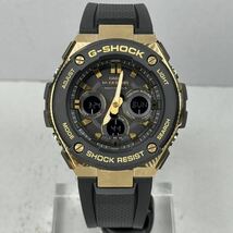 極美品 G-SHOCK GST-W300G-1A9JF GスチールG-STEEL タフソーラー 電波受信 電波ソーラー マルチバンド6 ブラック ゴールド 反転液晶_画像5