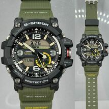 極美品 G-SHOCK GG-1000-1A3JF MUDMASTERマッドマスター マッドレジスト 方位.温度計搭載 ツインセンサー アーミーグリーン アナデジ_画像3