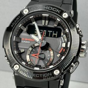 美品 G-SHOCK GST-B200B-1AJF GスチールG-STEEL タフソーラー Bluetooth搭載モバイルリンク アナデジ ブラック 反転液晶 メタル カーボンの画像1