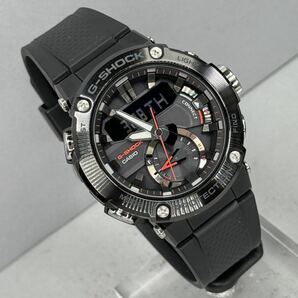 美品 G-SHOCK GST-B200B-1AJF GスチールG-STEEL タフソーラー Bluetooth搭載モバイルリンク アナデジ ブラック 反転液晶 メタル カーボンの画像2