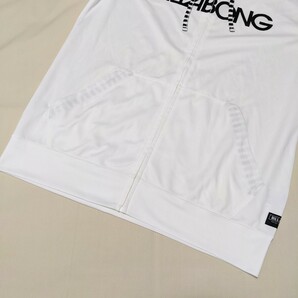 ☆SC19 BILLABONG ビラボン メンズ L 半袖 ジップアップ UV パーカー 白 フード付き サーフィン 海水浴 アウトドア 薄手の画像3