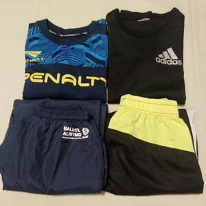 ☆AC122 まとめ 4枚 セット 福袋 男子 男の子 130 長袖 Tシャツ カットソー パンツ シャカパン 紺 黒 adidas PENALTY SPAZIO NIKE