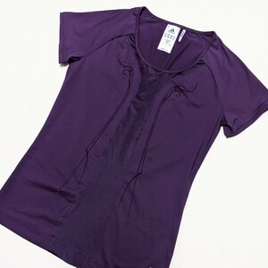 *AC161 adidas Adidas lady's OT XL short sleeves T-shirt cut and sewn purple purple sport wear training fitness 