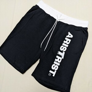 ☆AD6 ARISTRIST アリストトリスト メンズ XL ハーフパンツ 黒 カジュアル ウエストゴム ストレッチ 大きいサイズ