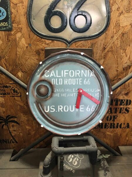 ペール缶　蓋　リメイク　時計　カリフォルニア