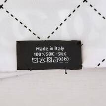 【3045】CHANEL シャネル バンドー カメリア 白×黒 シルク スカーフ ブランド 服飾小物_画像6