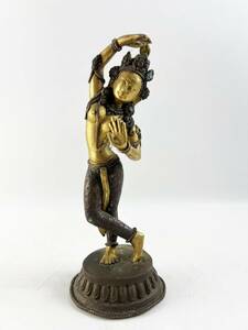 希少　仏教美術　金属製　女性像　像　精密彫刻　1円～　時代物　骨董　古美術　インテリア　置物