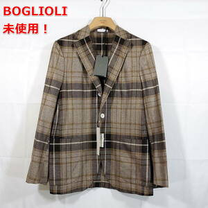 【新品】ボリオリ　春夏　グレンチェックジャケット　DOVER　BOGLIOLI　サイズ４６（Ｍ相当）　茶系