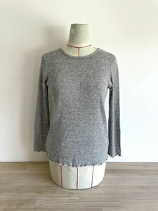 Arpacae/A.P.C./Tops/Kints/Cut -Sew/S/Crew Neck/Grey x белый/с длинным рукавом/синтетик/Япония