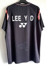 YONEX ヨネックス　バドミントン韓国代表　李龍大選手支給品　シャツ　105　サイン入_画像2