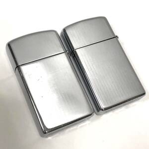 ▼Zippo 2個セット ジッポー シルバー 1975年製 1978年製 まとめ レタパ 送料370円 ライター 希少 RC4303