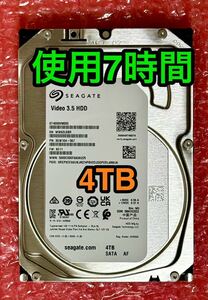 【送料無料★新品同様★使用時間 ７時間★4TB】シーゲイト(SEAGATE)ST4000VM005★2023年11月製