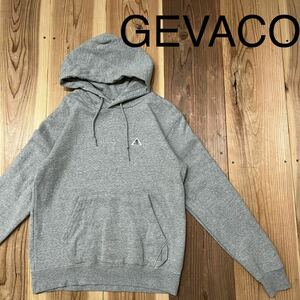 GEVACO ゲバコ sweat hoodie スウェット パーカー 刺繍ロゴ プルオーバー グレー サイズ38 (S) 玉mc2640