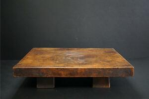 D4523-2 時代物 天然木 欅無垢 将棋盤 飾台 花台 敷板