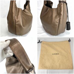 ロエベ ナッパレザー ワンショルダーバッグ ブロンズ ヴィエント フリンジ LOEWE アナグラムロゴの画像6