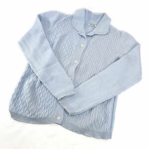  MiuMiu cardigan 42 M size light blue wool 100% MIUMIU sweater knitted 