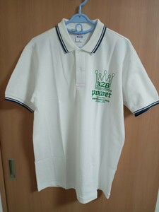 326POWERmitsuru power polo-shirt polo-shirt with short sleeves white LL tea kliki dumper yaba King new goods unused 
