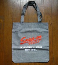 ☆Snap-on☆スナップオン☆刺繍ロゴ☆トートバッグ☆トート・ショッピングバッグ☆ポケット付☆ヒッコリー柄☆_画像1