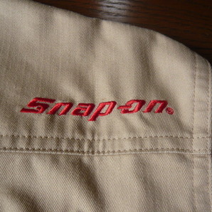 ☆Snap-on☆スナップオン☆前後ロゴ刺繍☆つなぎ☆オーバーオール☆メカニックウエア☆カーキ/ベージュ☆Mサイズ☆の画像4