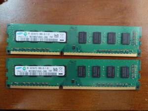 SAMSUNG製 DDR3-1333 PC3-10600 4GB×2枚 計8GB メモリ デスクトップパソコン用　ECCなし