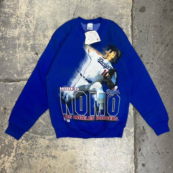 90s deadstock デッドストック 野茂英雄 Los Angeles DODGERS ドジャーズ　スウェット裏起毛　レア　vintage あいみょん　USA製 アメリカ