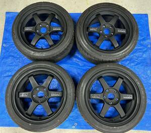 RAYS レイズ volkracing ボルクレーシング TE37 17インチ 9jj ＋64 5H PCD114.3 GoodYear 255/40R17 マットブラック検)S2000 R32 R33 R34