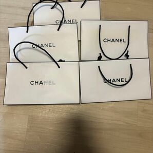 美品　シャネル CHANEL 紙袋 コスメ　ショッパー 5枚セット　ホワイト 紙バッグ ショップ袋