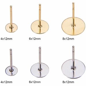 【ゴールドC】ピアスパーツ10個（5ペア）スタッド　シリコンキャッチ付き