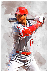 雑貨【大谷翔平 】MLB ロサンゼルス・ドジャース プロ野球選手 写真 メタル ポスター ブリキ 看板 サビ風なし -2