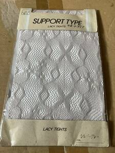 support type lacy tights シルバーグレー 網 編み 柄 デザイン レーシータイツ サポートタイプ 銀 灰色 パンスト タイツ ストッキング