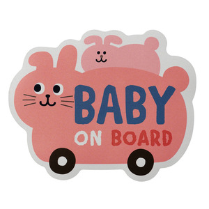 ☆ うさぎ親子 ☆ リフレクター CARマグネット BABY ON BOARD ベビーインカー マグネット ベビーオンボード カー用品 アクセサリー