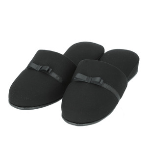 * small ribbon black * formal slippers slippers formal lady's woman formal slippers black slippers front .. toes ..