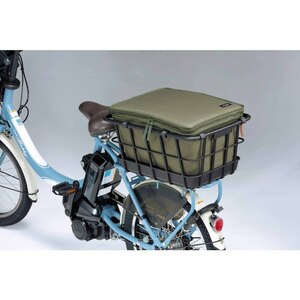 ☆ カーキ 自転車 後ろカゴカバー 通販 後ろカゴ 二段式 バッグ 大容量 大型 2段式 かごカバー カゴカバー 盗難防止 リアタイプ 撥水 はっ