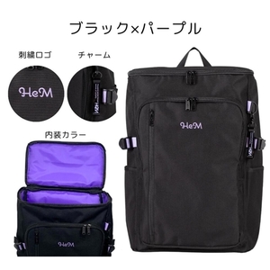 ☆ ブラックxパープル ☆ HeM ヘム ロビン・ボックス HeM リュック ヘム ボックス型 リュックサック 31l 31リットル ロビン デイパック