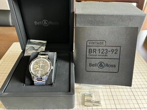 中古美品/ベル&ロスBell&Ross腕時計ヴィンテージ　　BR123-92-SP SS 黒文字盤