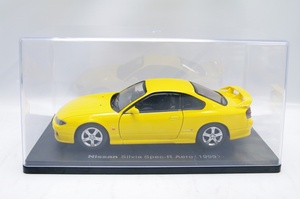 1* アシェット1/24 国産名車コレクション 日産 S15 シルビア SPEC-R Aero 1999 ミニカー イエロー 中古品