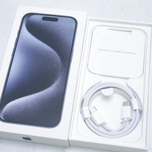 1* apple iphone 15 Pro 256GB 国内版 シムフリー MTUG3J/A ブルー チタン バッテリー最大容量 100% 美品 中古 残債無 アップルストア購入の画像4