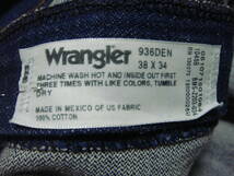 ■美品 ^^ ラングラー/Wrangler 936 (14oz しっかりデニム)■W[38 inch]実寸92cm L87cm■アメリカ ウエスタン N3 送料520■W38以上大量出品_画像9