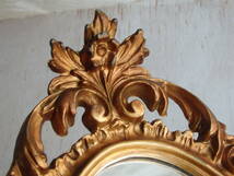 フランスアンティーク ミラー 鏡 ドレッサー 壁掛け ウォール 蚤の市 店舗什器 素敵 古い　ブロカント ゴールド ディスプレイ 装飾_画像3