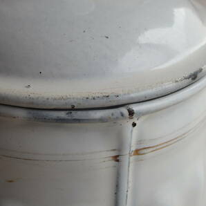 フランスアンティーク キャニスター 白  ホーロー エナメル 収納 容器 キッチン 小物入れ 蚤の市 ブロカント FARINE 小麦粉入れの画像10