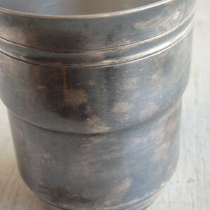 フランスアンティーク ポット アールデコ 小物入れ 容器 シャビー 刻印 シルバープレート 銀メッキ カップ 北欧 花器の画像8