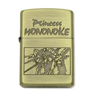 未使用 ZIPPO ジッポー スタジオジブリ もののけ姫 NZ-07 アシタカ&ヤックル PRINCESS MONONOKE BRASS 真鍮古美 アニメ 28007208