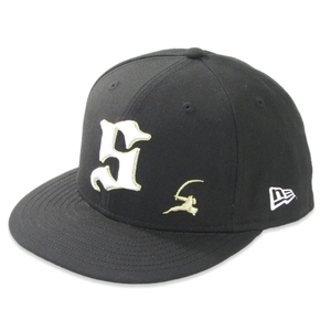 美品 NEW ERA ニューエラ ベースボールキャップ 59FIFTY ONSPOTZ 別注 SAMURAI 侍ジャパン ブラック 黒 7 5/8 22000364